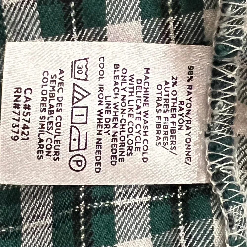 Ann Taylor plaid ruffle button down shirt - Picture 5 of 5